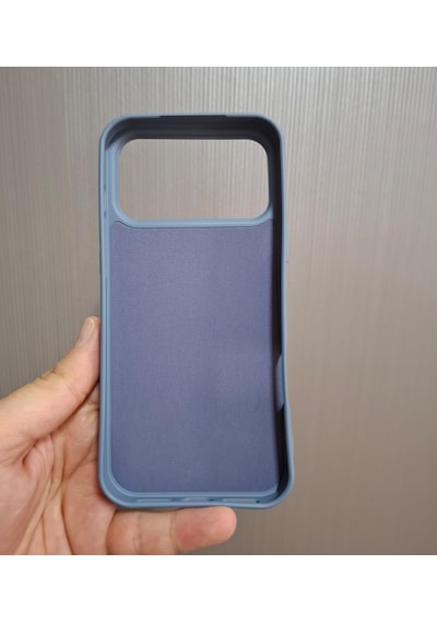 Apple Uyumlu iPhone 17 Pro Max Logolu İçi Kadife Silikon Lansman Kılıf Füme