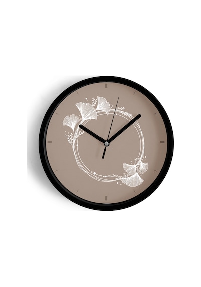 Minimal Çiçek Halkalı Modern Duvar Saati - 30cm - Önü Camlı Siyah Kasa - Sessiz Mekanizma-jh1195 Siyah