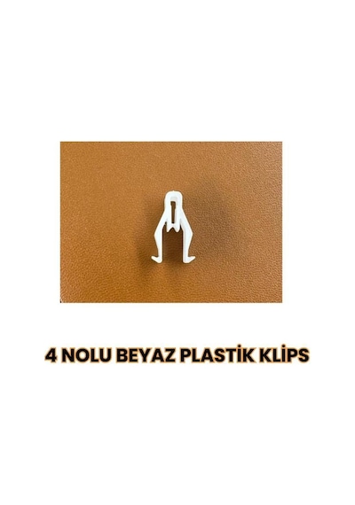 4 Nolu Beyaz Plastik Klips Universal Sabitleme Klipsi 100 Lü