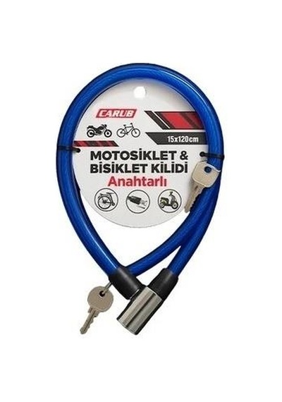 Bisiklet Kilidi Anahtarlı 15x120 Mavi Mavi