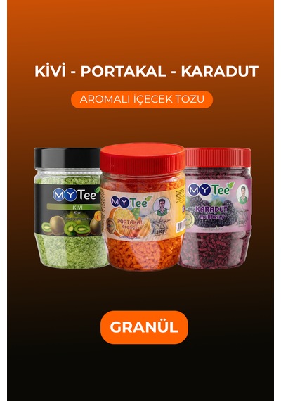 Mytee 3'lü Portakal - Kivi - Karadut Aromalı Granül İçecek Tozu 3 X 250gr 750 G