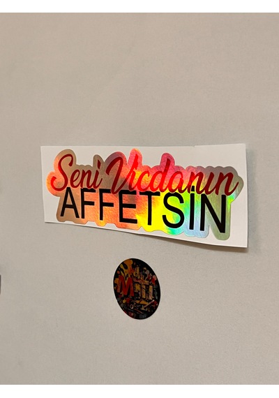 Seni Vicdanın Affetsin Sticker Jdm Araba-motosiklet Cam Etiket Baskes Hologram 16x5cm Çok Renkli