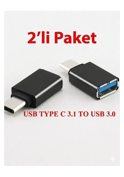 Alfais Zey Alfais 4963 Type C Usb 3.1 To Usb 3.0 Şarj Data Çevirici Dönüştürücü Adaptör 2 Li Paket