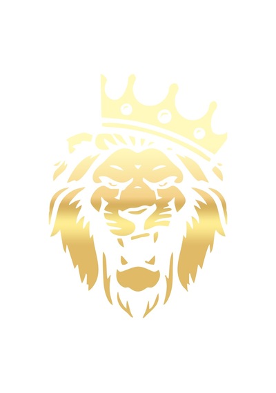 Kral Tacçlı Aslan Sticker 17x17 Cm Gold