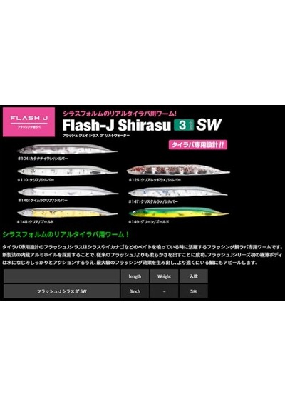Flash-j Shirasu Sw 3" 5 Adet/paket 125 Clear Red Glitter/silver Olta