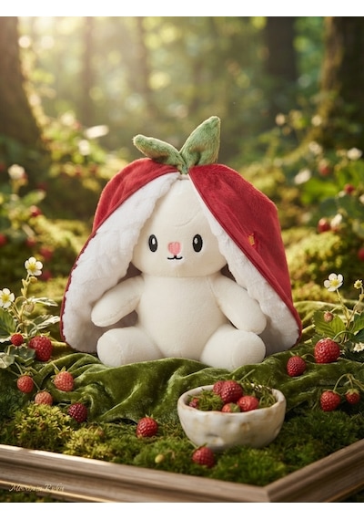 Peluş Meyveli Tavşan -55 Cm Kırmızı