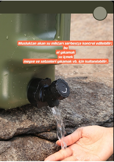 Shufa Açık Su Konteyneri Piknik Kamp Içme Kova Depolama Taşıyıcı Yeşil 12l Yeşil
