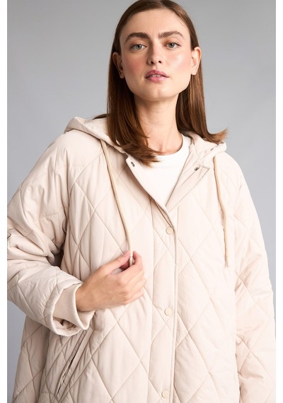 Defacto Regular Fit Kapüşonlu Kapitone Parka H4137ax26auer218 Ekru-er218