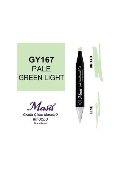 Çift Uçlu Marker Grafik Çizim Kalemi 167 Küf Yeşili