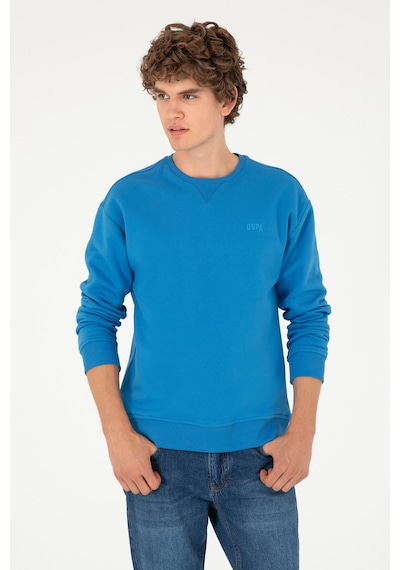 U.S. Polo Assn. Erkek Bisiklet Yaka Kobalt Basic Şardonlu Sweatshirt 50295148-VR077