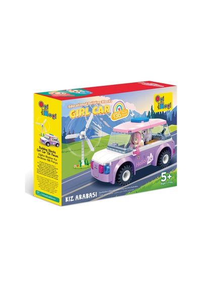 Ogi Mogi Toys Eğitici Bloklar Kız Arabası 136 Parça Yapı Seti