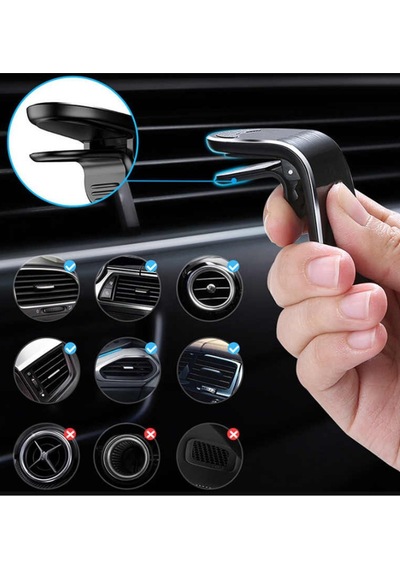 Telefon Tutacağı Araç İçi Kalorifer Destekli Mıknatıslı Telefon Tutacağı Cartextlfnsyte169-170 Siyah