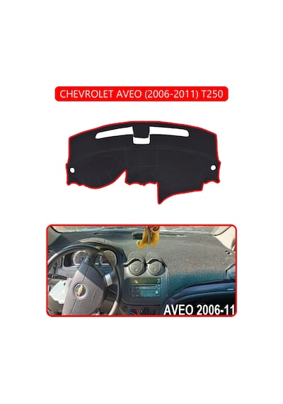 Chevrolet Aveo 2006-2011 T250torpido Koruma Halısı Kırmızı Kenar