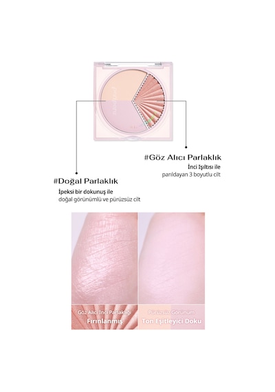 İnci Işıltıları İçeren Aydınlatıcı Paleti Perıpera V Highlighter Ad 003 Voluming Veil
