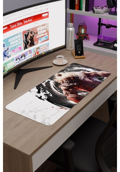 Street Fighter Kaymaz Dikişli Kauçuk Oyuncu Mousepad V4 - 70x30 Xl Gaming Mouse Pad Fare Altlığı
