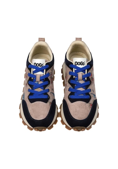 Kadın Vegan Deri Krem Sneakers - Paperflower Tasarım Çok Renkli