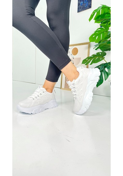 Günlük Kadın Sneaker Bağcıklı Yüksek Kalın Tabanlı Oval Burunlu Rahat Hafif Spor Ayakkabı 1001 Beyaz Günlük Kadın Sneaker Bağcıklı Yüksek Kalın Tabanlı Oval Burunlu Rahat Hafif Spor Ayakkabı 1001 Beyaz