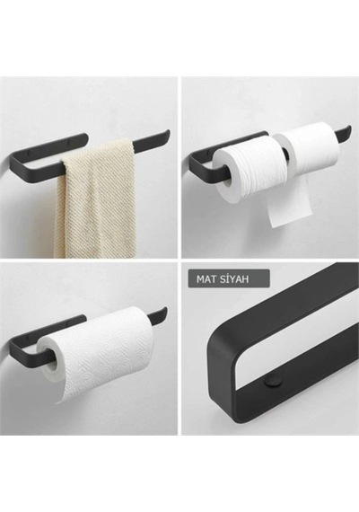 Metal Mat Siyah Havluluk Beyaz Diğer