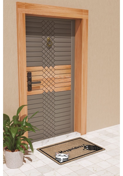 Rugmood Modern Dijtal Baskı Yan Kediler Kapı Önü Paspası Çok Renkli