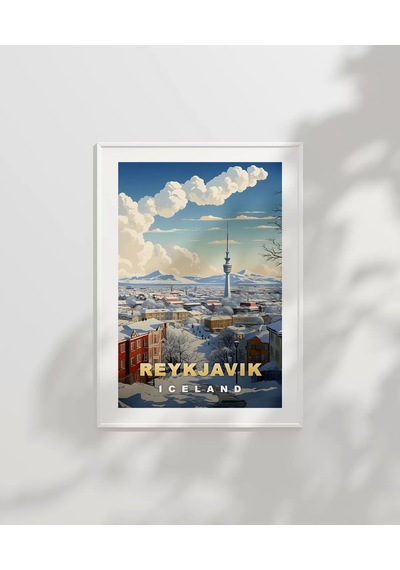 Çerçevesiz Poster Reykjavik Kış Güzelliği