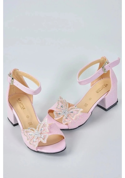 Nese Shoes Kelebekli Kız Çocuk Topuklu Ayakkabı, Simli, Şık, Yeni Sezon, Abiye Ayakkabı Pembe Nese Shoes Kelebekli Kız Çocuk Topuklu Ayakkabı, Simli, Şık, Yeni Sezon, Abiye Ayakkabı Pembe
