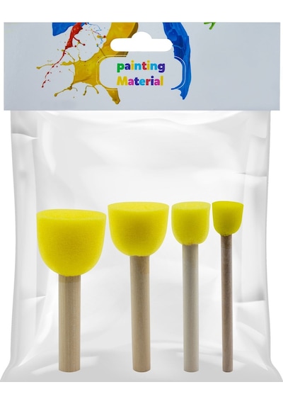 Sünger Uçlu Ponpon Fırça Seti - 4'lü Paket