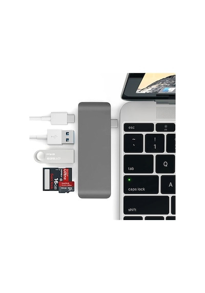 Ally 5 İn1 Usb-c Hub 3.0 Type-c Şarj Kart Reader Type-c Bütün Cihazlar İçin- 5775 Gümüş