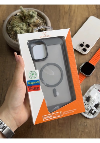 Apple iPhone 16 Plus Magsafe Uyumlu Silikon Kılıf Soocase635 Gri