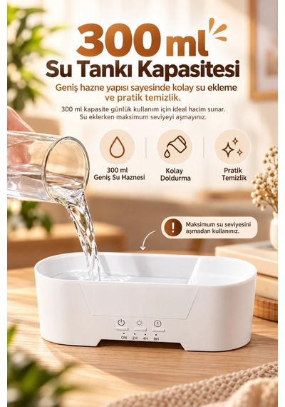 Castu Ls14 Raindrop Yağmur Damlası Efektli Aroma Difüzörü Kumandalı Işıklı Hava Nemlendirici