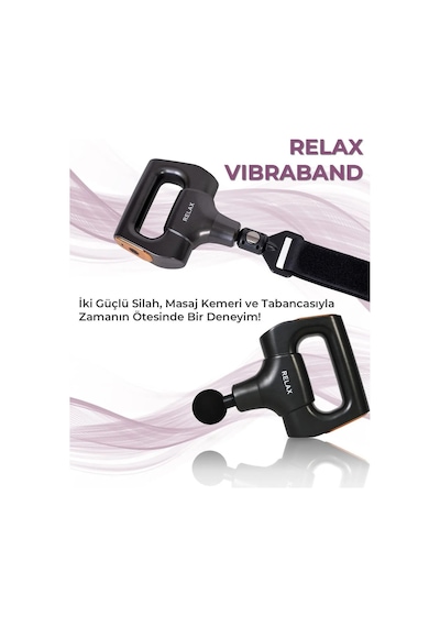 Vibraband Ayarlanabilir Titreşim Kemeri Vurmalı Masaj Tabancası Sporcu Masaj Aleti Siyah