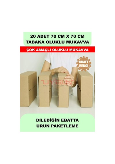 20 Adet 70cm X 70cm Baskısız Tabaka Oluklu Mukavva, Çocuk Etkinlik Kartonu, Maket Kartonu, Kargo Kartonu