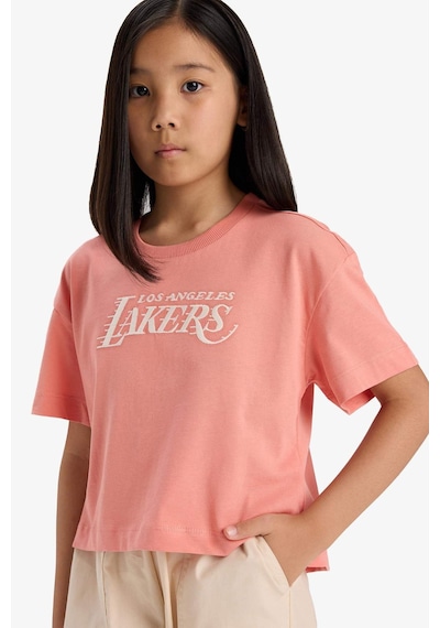 Defacto Kız Çocuk Nba Los Angeles Lakers Loose Fit Bisiklet Yaka Kısa Kollu Tişört E7633a825hsog606 Turuncu