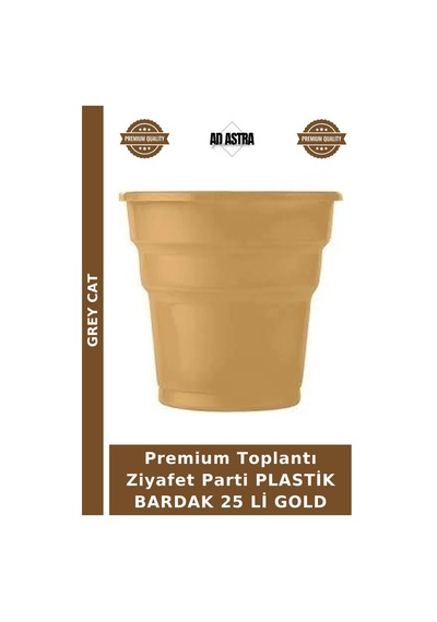 Premium Toplantı Ziyafet Parti Plastik Bardak 25 Li Gold