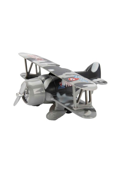 Die-cast Metal Çek Bırak Oyuncak Savaş Uçağı 15 Cm Kamuflaj Desenli