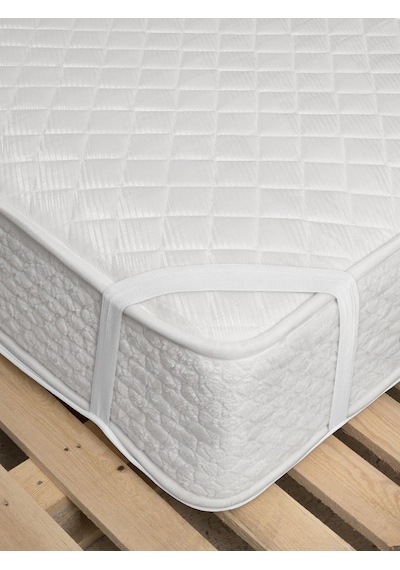 Sıvı Geçirmez Kapitone Alez 4-köşe Lastikli 180x200 Beyaz