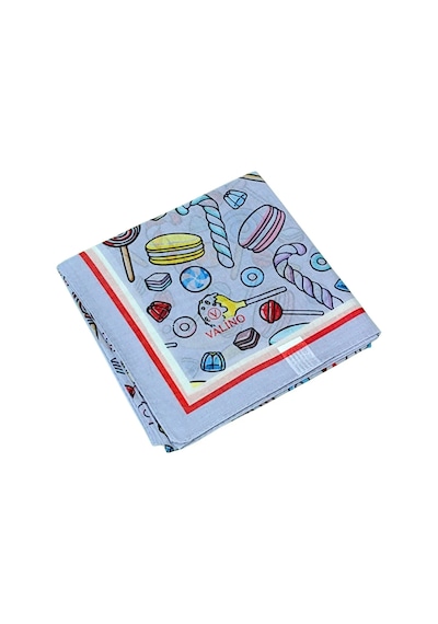 Mim Eşarp Valino Soft Pamuk Çocuk Desenli Eşarp 70x70 Cm Açık Mavi - Şekerleme