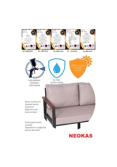 Neokas Bahçe Takımı, Balkon Mobilyası, 2+3+masa, Kafe Koltuğu, Minimalist Tasarım Beyaz Neokas Bahçe Takımı, Balkon Mobilyası, 2+3+masa, Kafe Koltuğu, Minimalist Tasarım Beyaz
