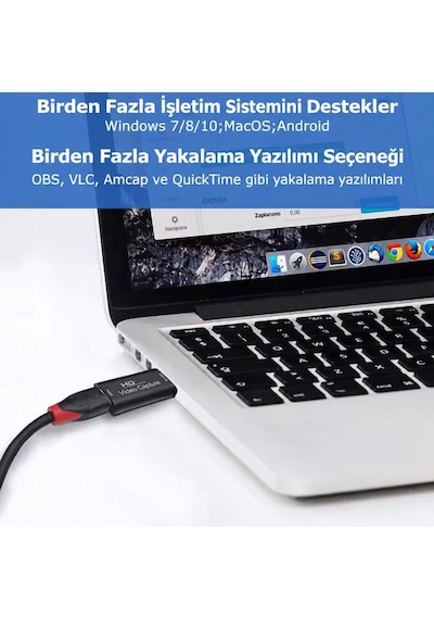 Full Hd 1080p Hdmı Usb Video Capture Kartı Youtube Twitch Tiktok Canlı Yayın Ve Video Kayıt Cihazı