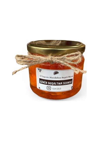Mum Mandalina Esanslı Kavanoz Soya Wax Mum Turuncu