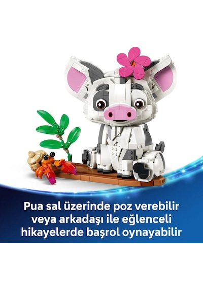 LEGO® | Disney Moana Pua 43292 - 9 Yaş ve Üzeri Çocuklar için Dal ve Çiçek Aksesuarları İçeren Oyuncak Yapım Seti (885 Parça)
