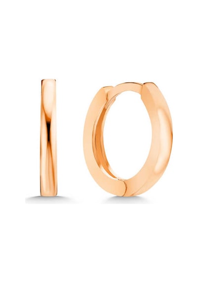 Gümüş Rose Halka Kadın Küpe 14 MM-Gümüş