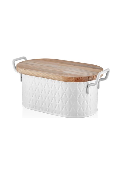 The Mia Prizma Ekmek Saklama Kabı Beyaz 40x22x18 Cm Pzm0003 Beyaz