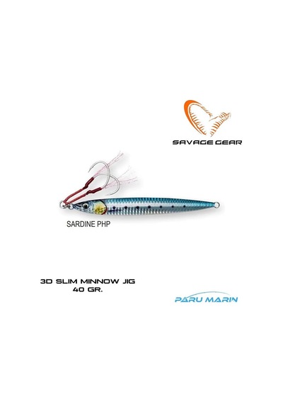 Savage Gear 3d Slim Jig Minnow 40gr. Suni Yem Sardine