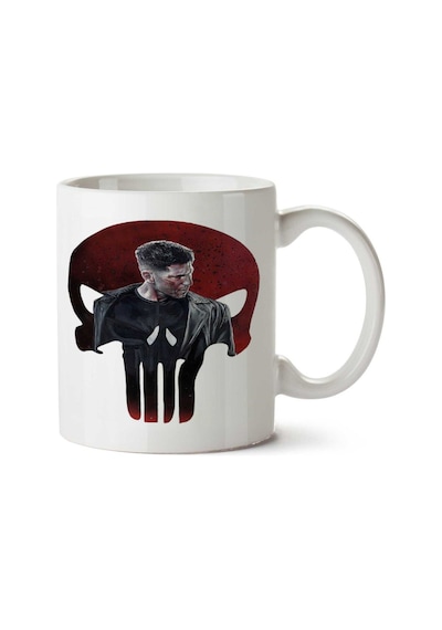 Punisher Sembol İki Tarafı Baskılı Kupa Bardak Çok Renkli