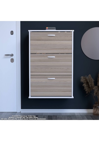 Modilayn Varbi Asma Antre Hol 72 X 107 X 25, 5 Cm Lik 3 Düşer Kapak 6 Göz Raf Bölmeli Ayakkabılık Beyaz - Cordoba Modilayn Varbi Asma Antre Hol 72 X 107 X 25, 5 Cm Lik 3 Düşer Kapak 6 Göz Raf Bölmeli Ayakkabılık Beyaz - Cordoba