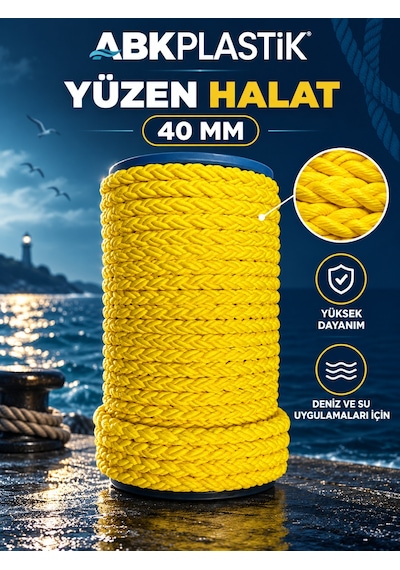 H12600-40mm 40 Mm Yüzen Halat Tekne Bağlama Ve Demirleme Halatı