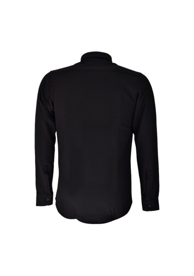 Erkek Spor Gofre Uzun Kol Gömlek Bgl-st03533 Siyah