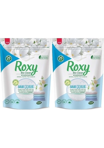 Roxy Bio Clean Matik Sabun Tozu 800gr Bahar Çiçekleri 2 Li Set 52 Yıkama Roxy Bio Clean Matik Sabun Tozu 800gr Bahar Çiçekleri 2 Li Set 52 Yıkama