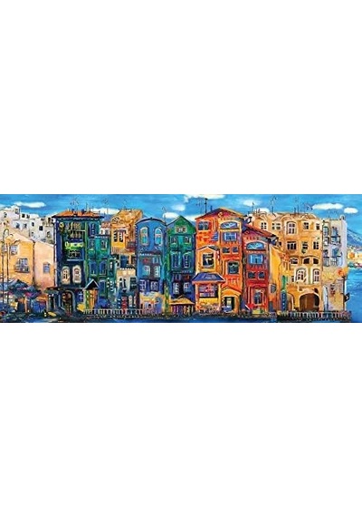 Renkli Kasaba 1000 Parça Panorama Puzzle