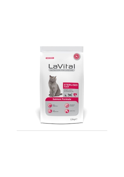 Lavital Sterilised Adult Somonlu Kısırlaştırılmış Yetişkin Kedi Maması 1.5 Kg